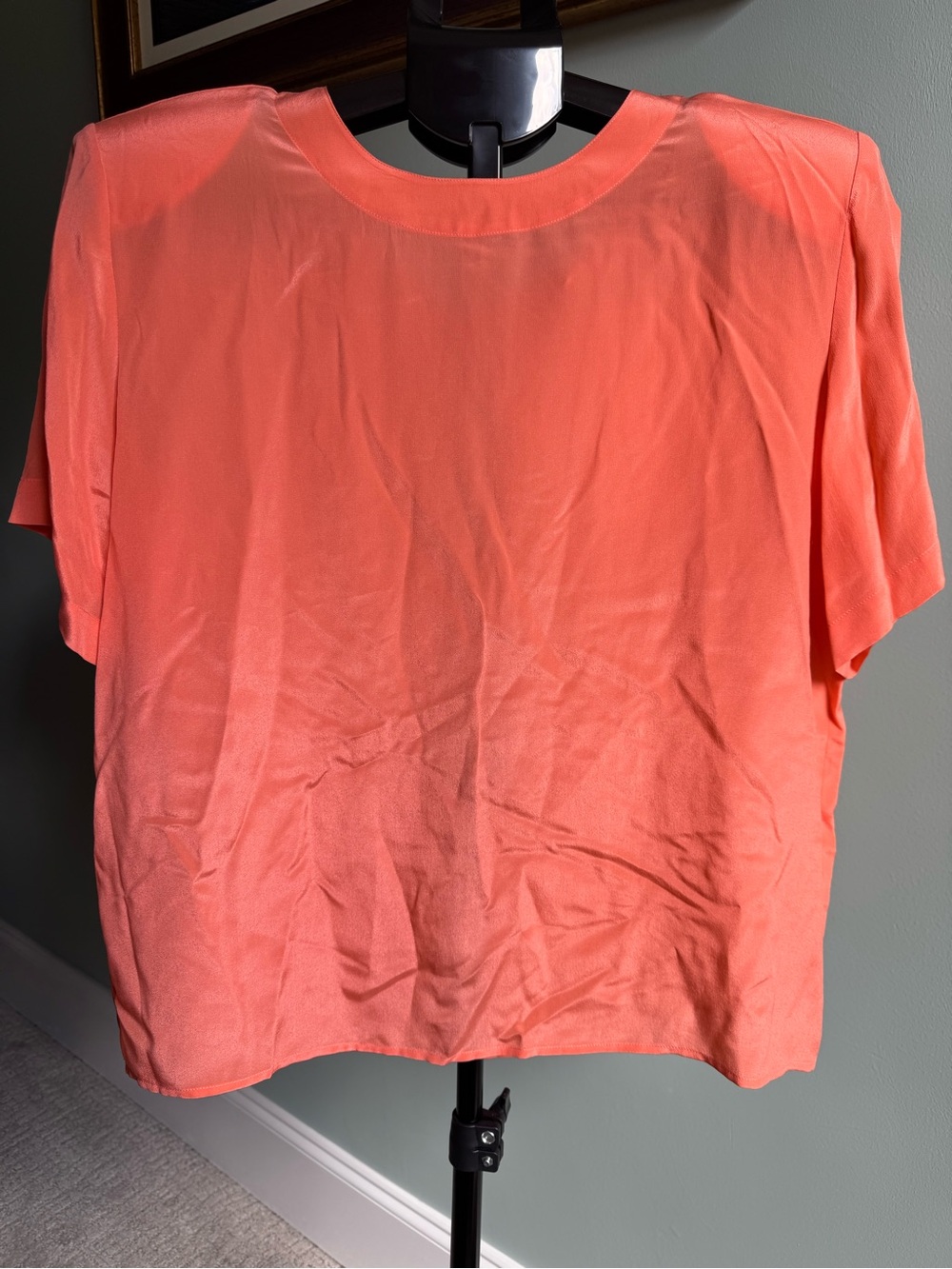 Vintage 90s Anna and Frank 100% Silk Blouse NWT Size Large Melon